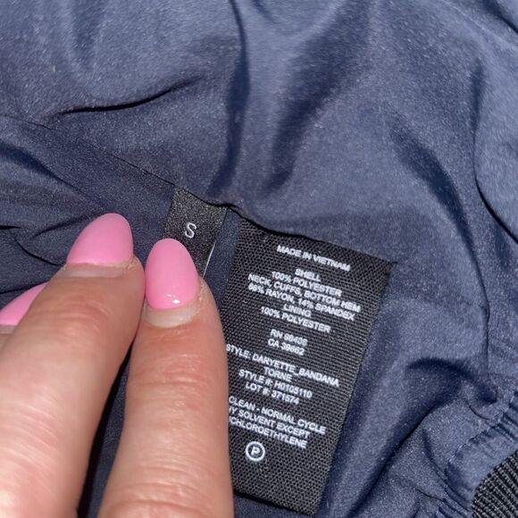 Theory Navy Bandana Embroidered Paisley Bomber Women's Jacket Sz S EUC - Picture 9 of 10